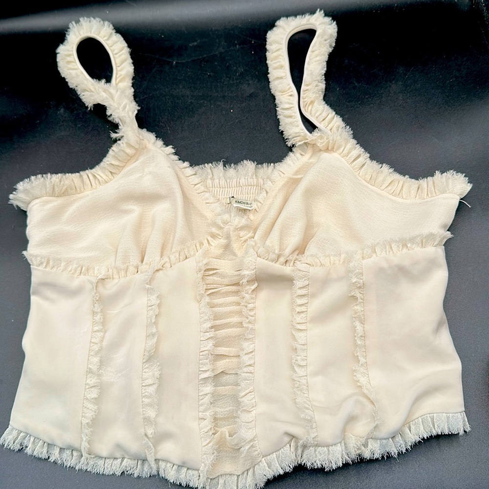 Urban Outfitters off white Corset Tank Top large